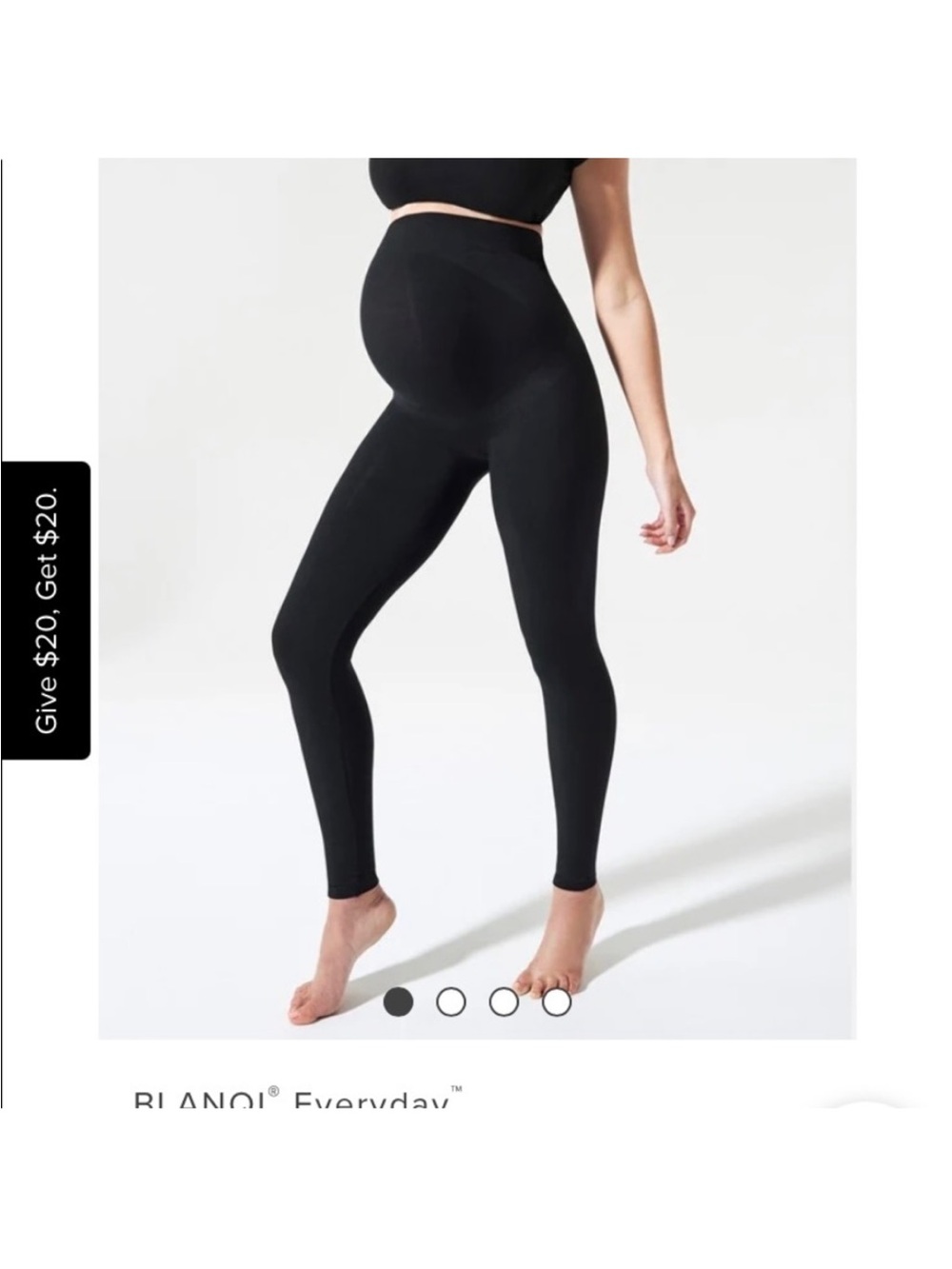 BLANQI Maternity Leggings with Built-In Belly Support in Black